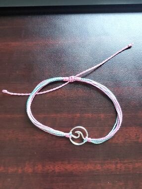 Handmade Pink & Blue Wave Cord Bracelet - Women Jewelry